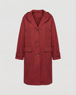 Annika Long Water-Resistant Windproof Hooded Trench Coat