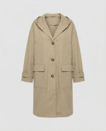 Annika Long Water-Resistant Windproof Hooded Trench Coat