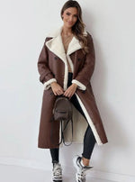 Elfriede Double-Breasted Faux Leather Coat