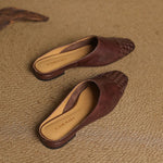 Lena Woven Leather Mules with Square Toe