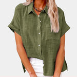 Leonie Lightweight Short-Sleeve Chest-Pocket Shirt