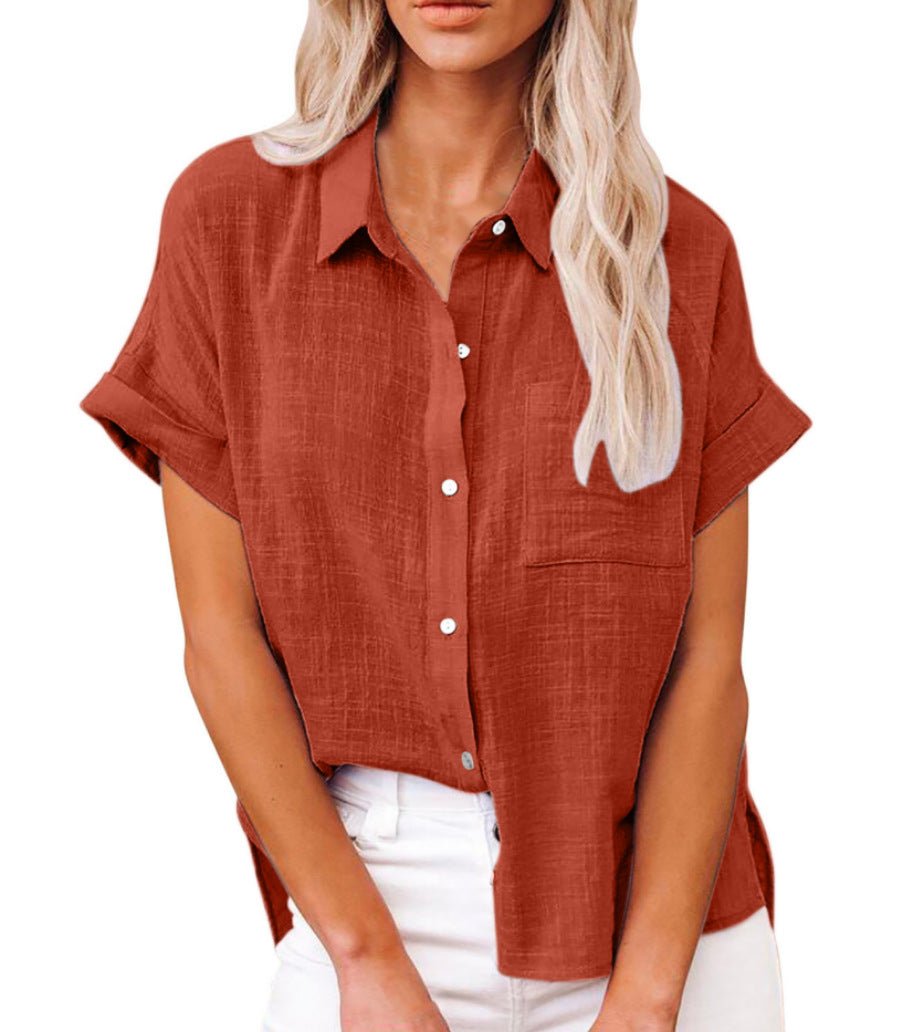 Leonie Lightweight Short-Sleeve Chest-Pocket Shirt