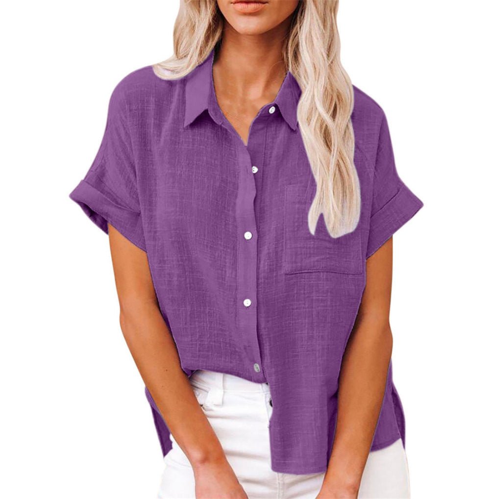 Leonie Lightweight Short-Sleeve Chest-Pocket Shirt