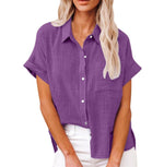 Leonie Lightweight Short-Sleeve Chest-Pocket Shirt