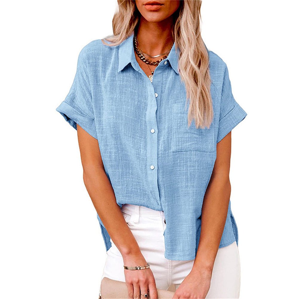 Leonie Lightweight Short-Sleeve Chest-Pocket Shirt