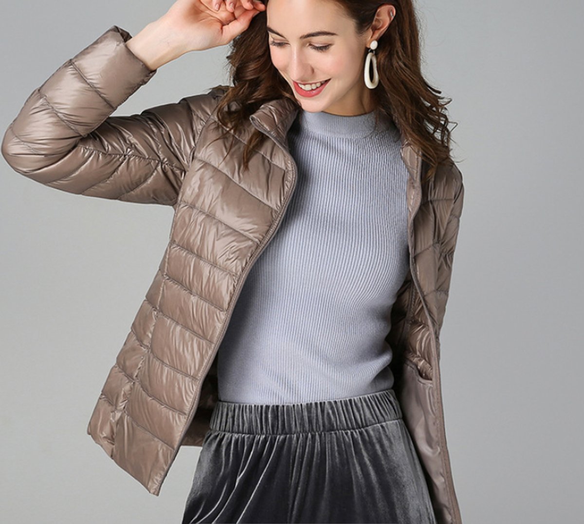 Sophie Quilted Stand Collar Coat