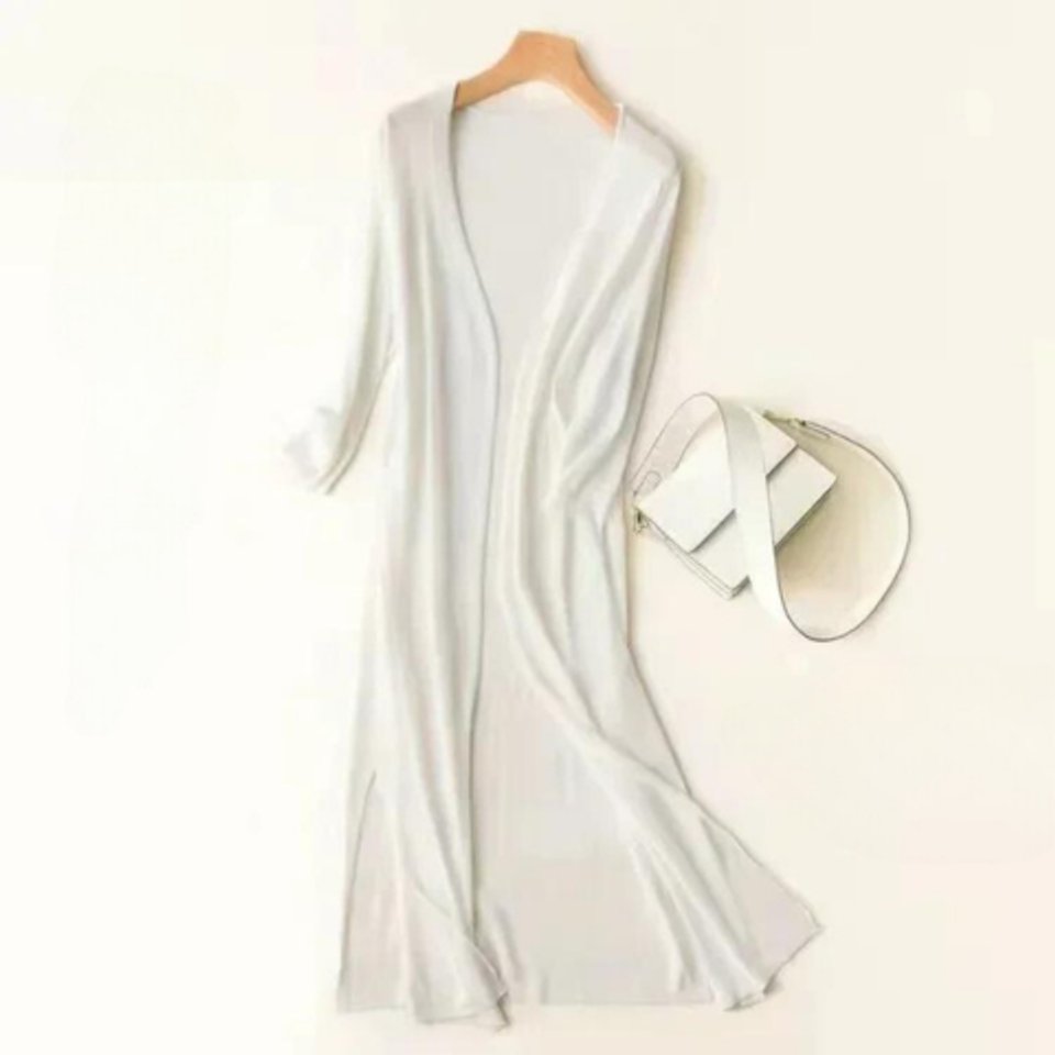 Luisa Lightweight Long V-Neck Knit Cardigan