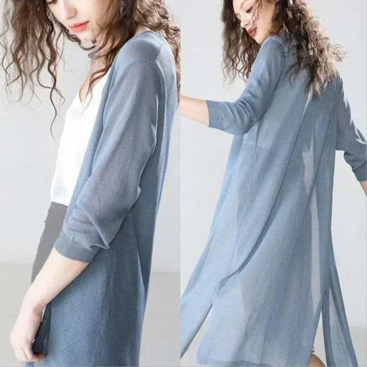 Luisa Lightweight Long V-Neck Knit Cardigan
