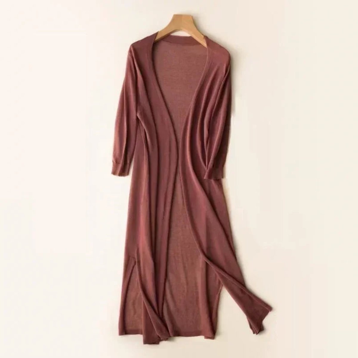 Luisa Lightweight Long V-Neck Knit Cardigan