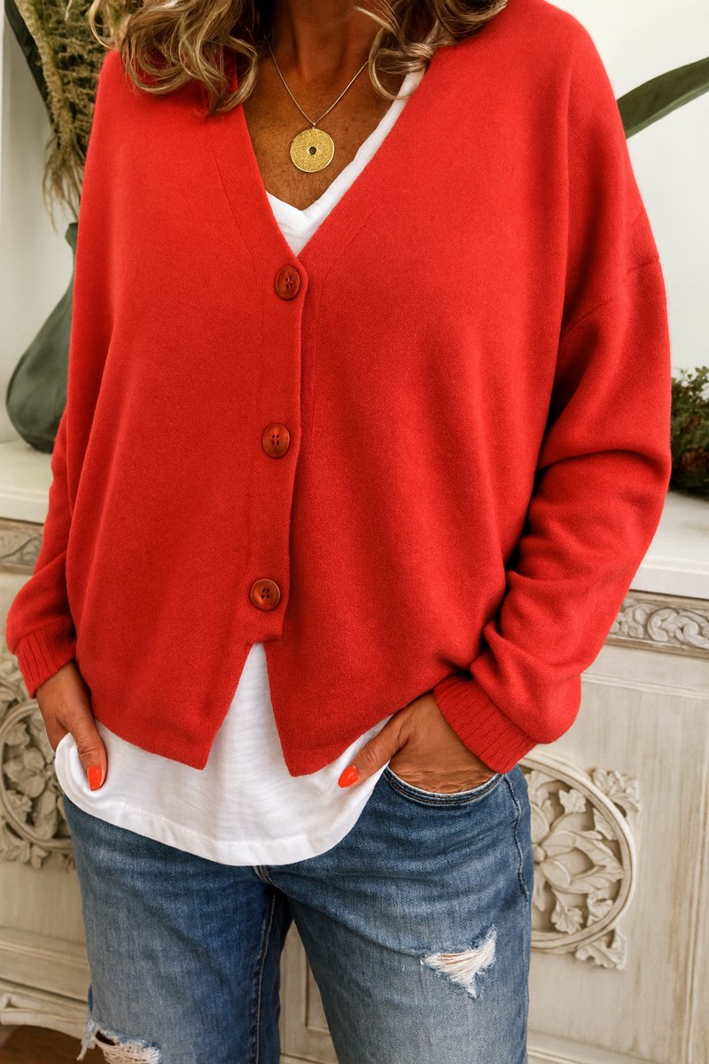 Frieda Lightweight Oversized Button Cardigan