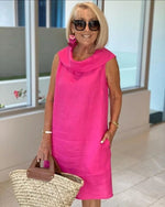 Hannah Sleeveless Wide Neck Summer Dress