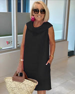 Hannah Sleeveless Wide Neck Summer Dress