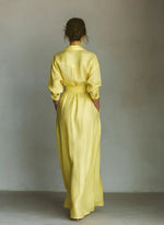 Emilia Linen-Cotton Maxi Shirt Dress with V-Neck