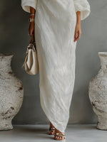 Lena Linen-Cotton One-Shoulder Maxi Dress