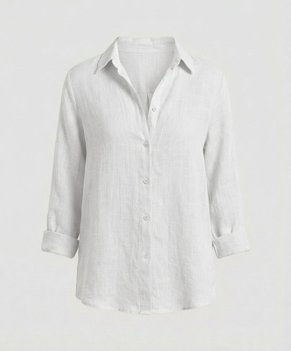 Katharina Three-Quarter Sleeve Linen Blouse