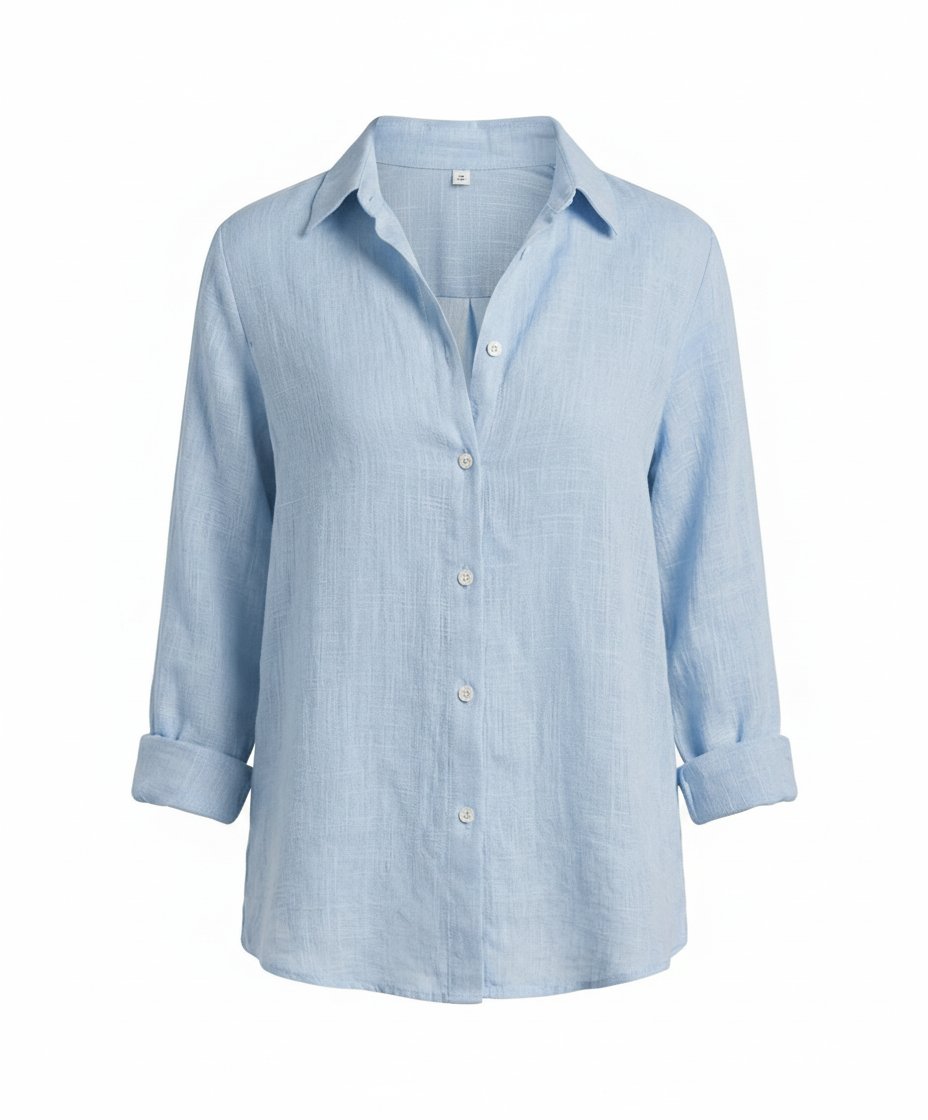 Katharina Three-Quarter Sleeve Linen Blouse