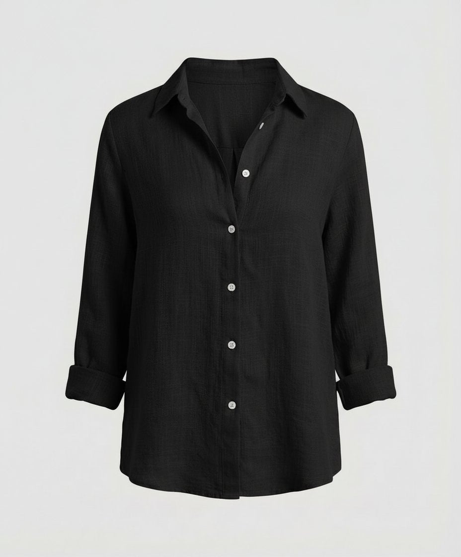 Katharina Three-Quarter Sleeve Linen Blouse