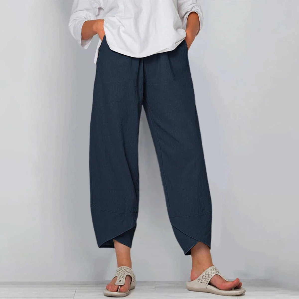 Emilia Linen Blend Wide-Leg Pants