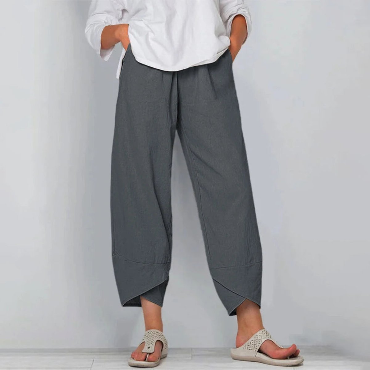 Emilia Linen Blend Wide-Leg Pants
