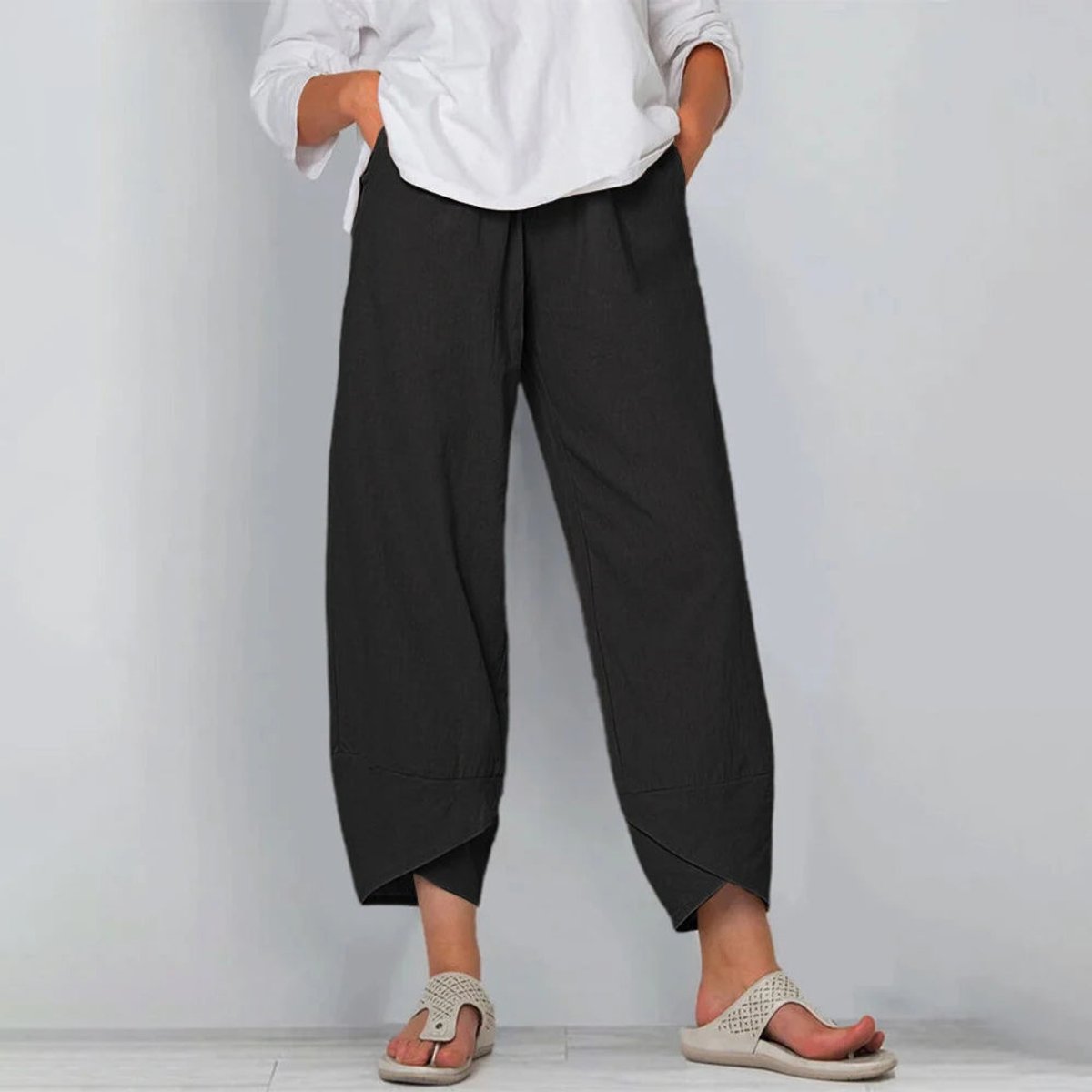 Emilia Linen Blend Wide-Leg Pants