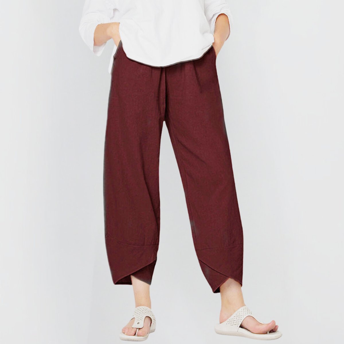 Emilia Linen Blend Wide-Leg Pants