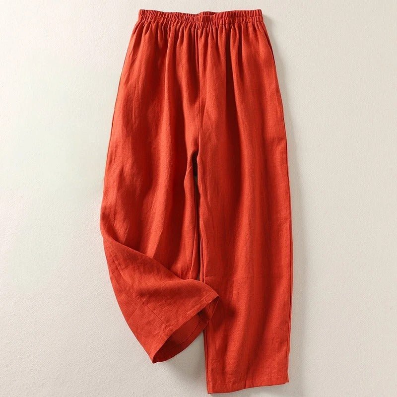 Hannah Relaxed-Fit Elastic Waist Linen Pants