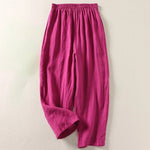 Hannah Relaxed-Fit Elastic Waist Linen Pants