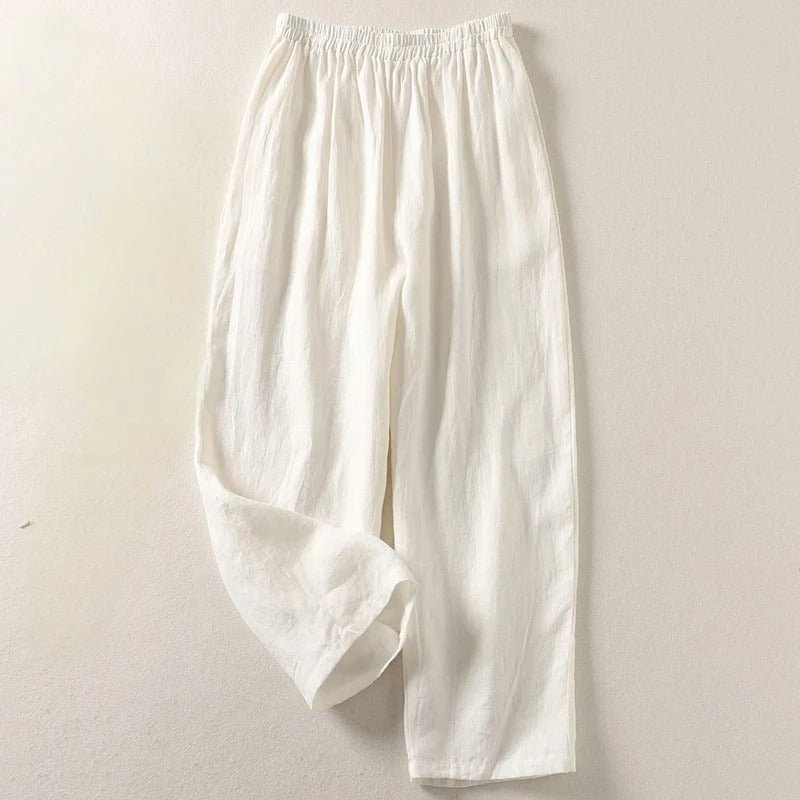 Hannah Relaxed-Fit Elastic Waist Linen Pants