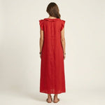 Emilia Sleeveless Ruffle Linen Maxi Dress