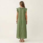 Emilia Sleeveless Ruffle Linen Maxi Dress