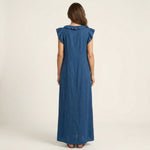 Emilia Sleeveless Ruffle Linen Maxi Dress