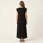 Emilia Sleeveless Ruffle Linen Maxi Dress