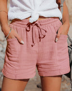 Elisabeth Relaxed Linen Shorts with Drawstring and Side Pockets