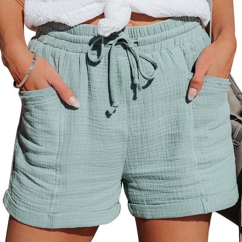 Elisabeth Relaxed Linen Shorts with Drawstring and Side Pockets