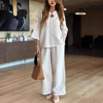 Hannah Linen Tunic Palazzo Pants Two-Piece Set
