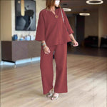 Hannah Linen Tunic Palazzo Pants Two-Piece Set