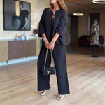 Hannah Linen Tunic Palazzo Pants Two-Piece Set