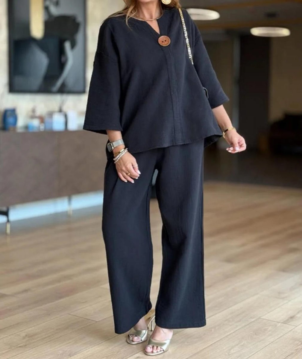 Hannah Linen Tunic Palazzo Pants Two-Piece Set