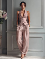 Sophie Linen Vest and Wide-Leg Trouser Set