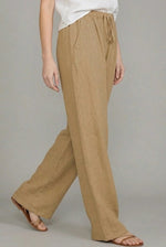 Charlotte Linen Wide-Leg Drawstring Pants