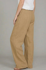 Charlotte Linen Wide-Leg Drawstring Pants