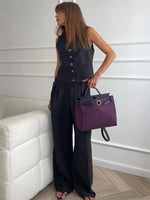Annika Linen Vest and Pleated Trouser Set