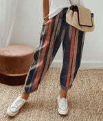 Sophie Relaxed Drawstring Summer Pants with Abstract Print