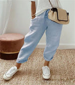 Sophie Relaxed Drawstring Summer Pants with Abstract Print