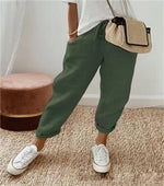 Sophie Relaxed Drawstring Summer Pants with Abstract Print