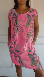 Marie Tropical Leaf Print Shift Dress