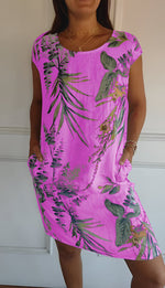 Marie Tropical Leaf Print Shift Dress