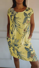 Marie Tropical Leaf Print Shift Dress