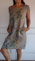 Marie Tropical Leaf Print Shift Dress