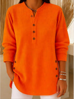 Sophie Longline Ribbed Henley Tunic with Side-Button Detail